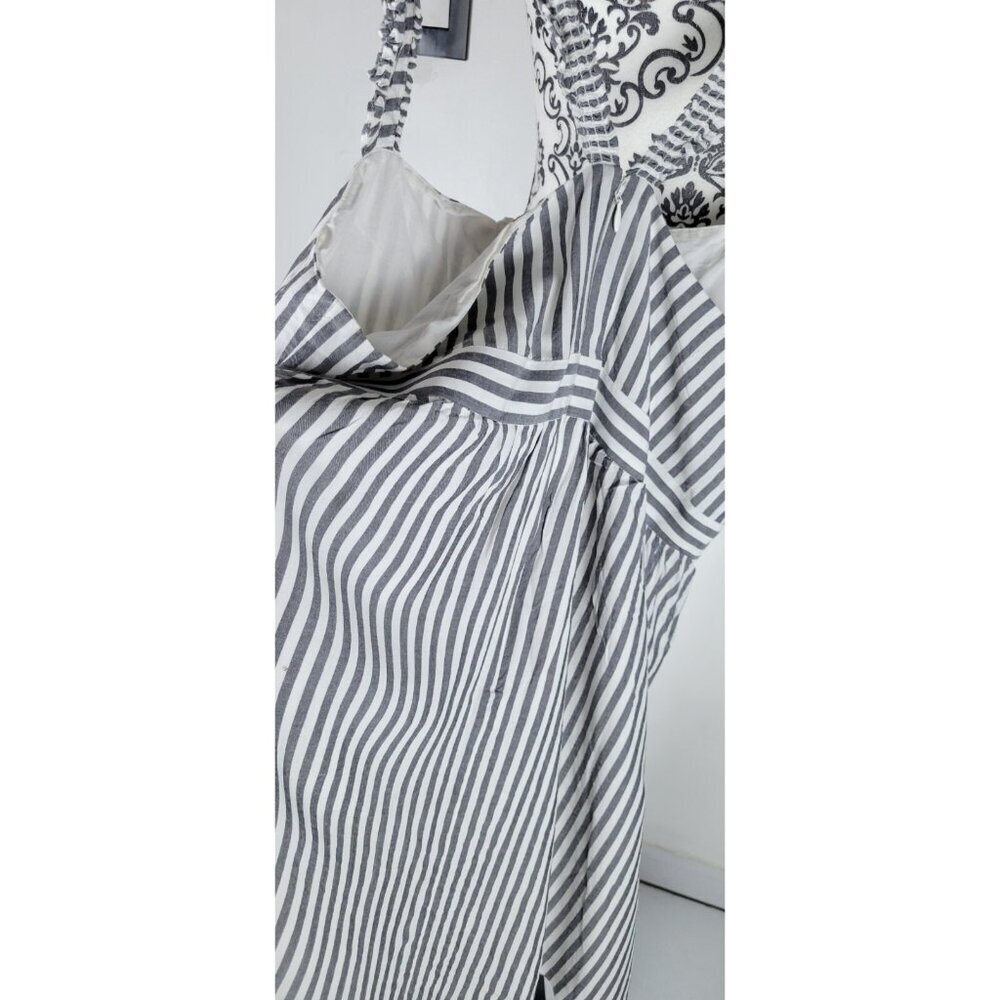 Madewell Midi Dress Size 14 Striped Sleeveless Ruffle Straps Cotton Women’s - Picture 7 of 13